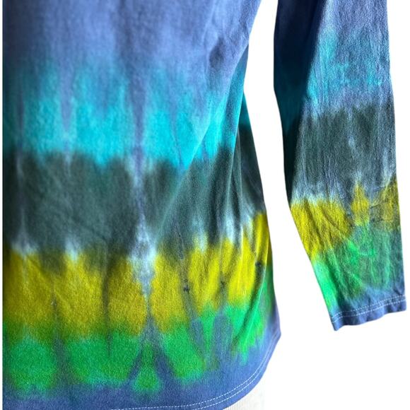 Womens Shirt Size Medium Blue Tie Dye Indie Bohemian Trippy Hippy Handcrafted - Picture 5 of 9